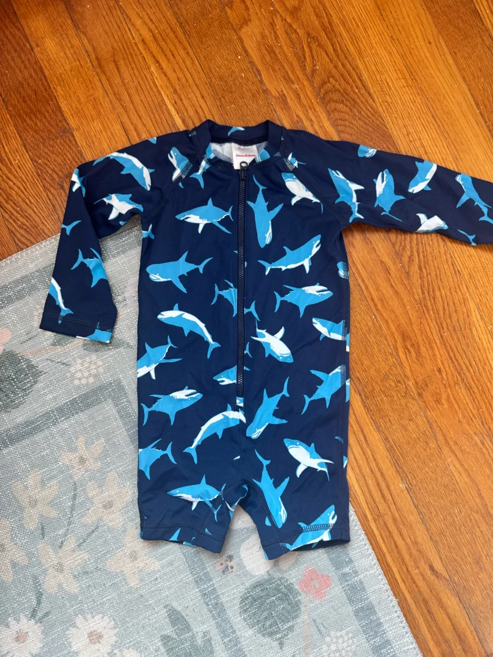 Hanna Andersson Toddler Rash Guard Suit, Sharks, Size 2T